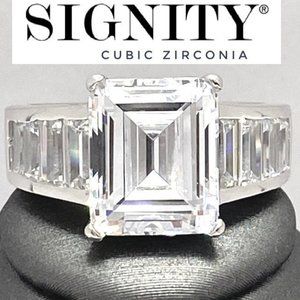925 Sterling Silver, Signity Diamond CZ Ring